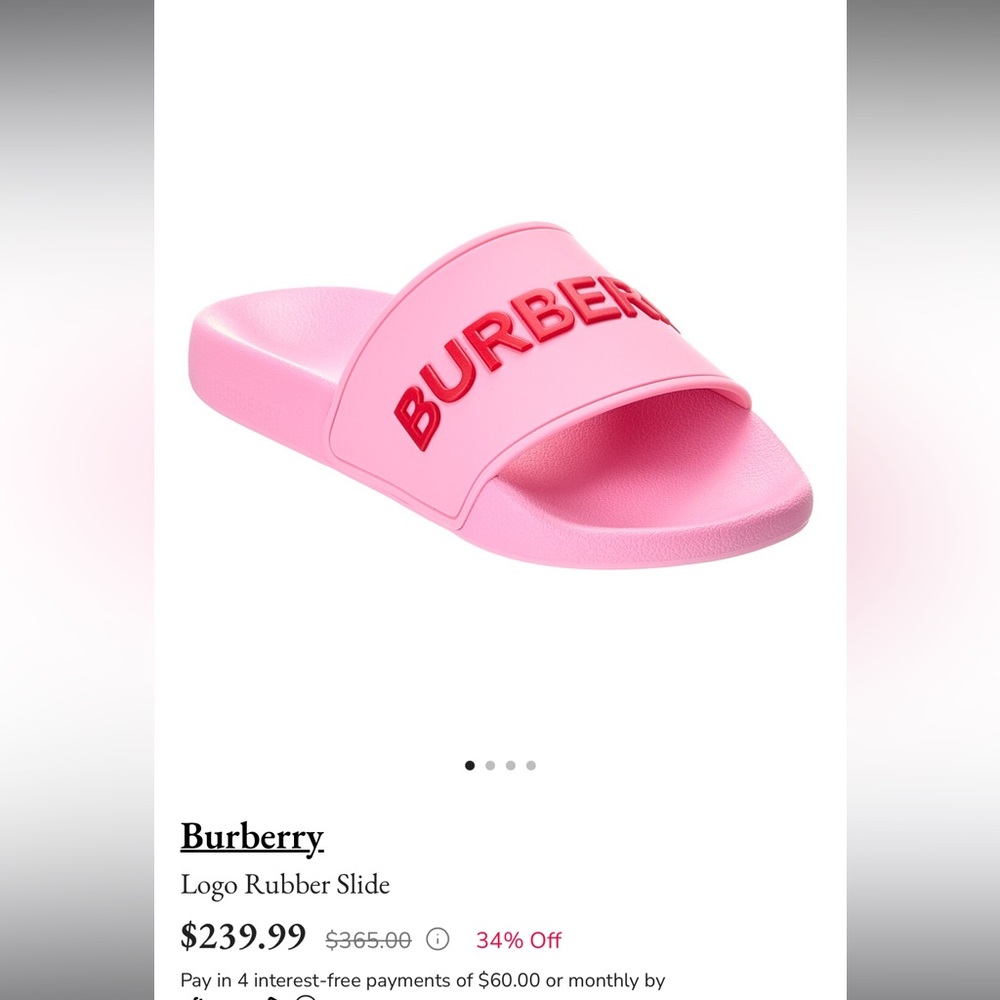 Burberry Pink and Red Logo Slides